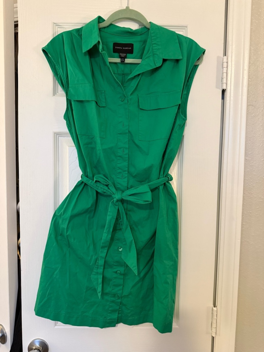 Donna Morgan Green Collared Dress | Size 8